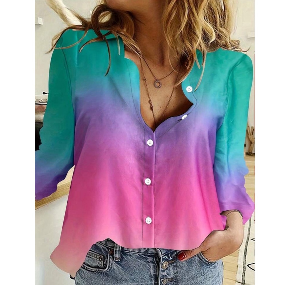 Ombre Button Down Shirt